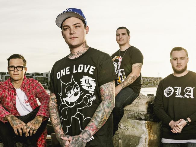 Australian hardcore band Amity Affliction launch new record Let The Ocean take Me, supplied by Warner Music Australia