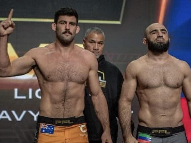 Wilkinson and Akhmedov at Friday’s weigh in. Photo courtesy of the PFL