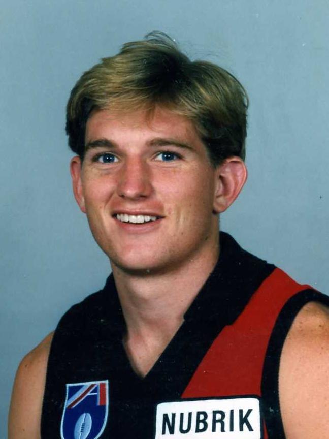 A young James Hird in his Essendon guernsey, in 1993.