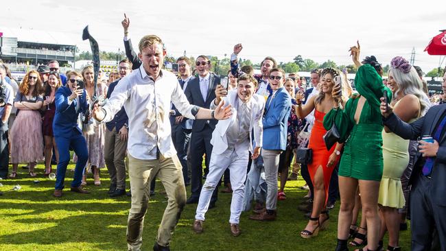 When you’ve drummed up some enthusiasm from the crowd but you’re not quite sure what for. Picture: Jenny Evans/Getty Images