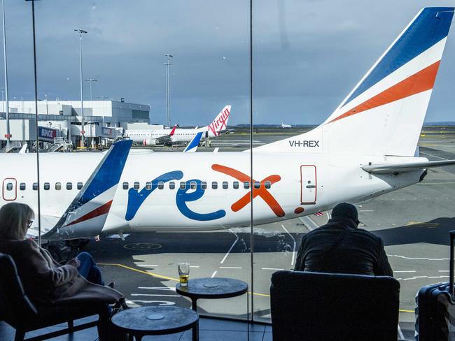 SYDNEY, AUSTRALIA. NewsWire Photos.July 30, 2024.Generics of Rex airlines at Sydney domestic airport. The Australian airline is forced into a trading halt amid questions about the airlineÃs future.Picture: NewsWire / Jeremy Piper