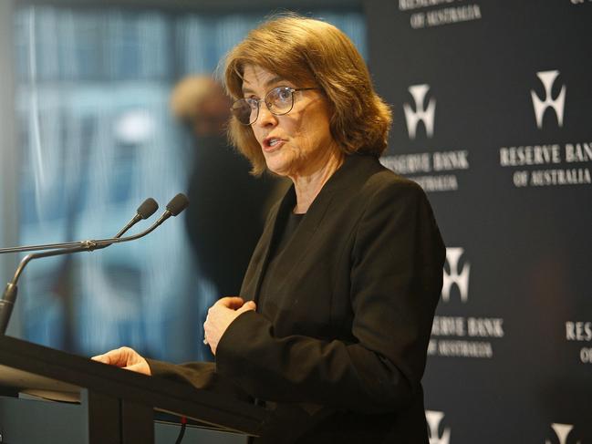 SYDNEY, AUSTRALIA - NewsWire Photos AUGUST 6 , 2024:   Reserve Bank Governor Michele Bullock delivers the RBA's Monetary Policy decision and Rates announcement. Picture: NewsWire / John Appleyard