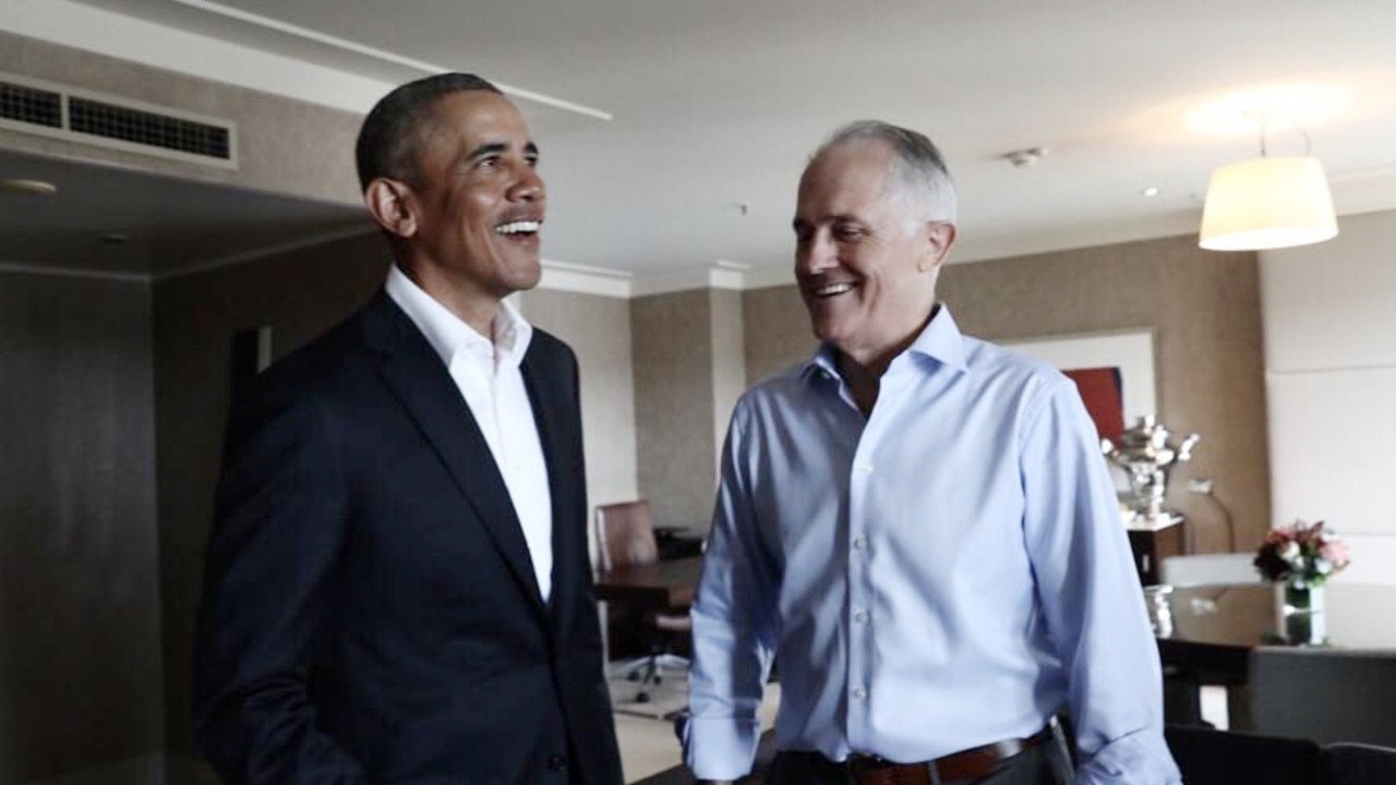 Former Prime Minister Malcolm Turnbull struck an immigration deal with Barack Obama. Picture: Twitter