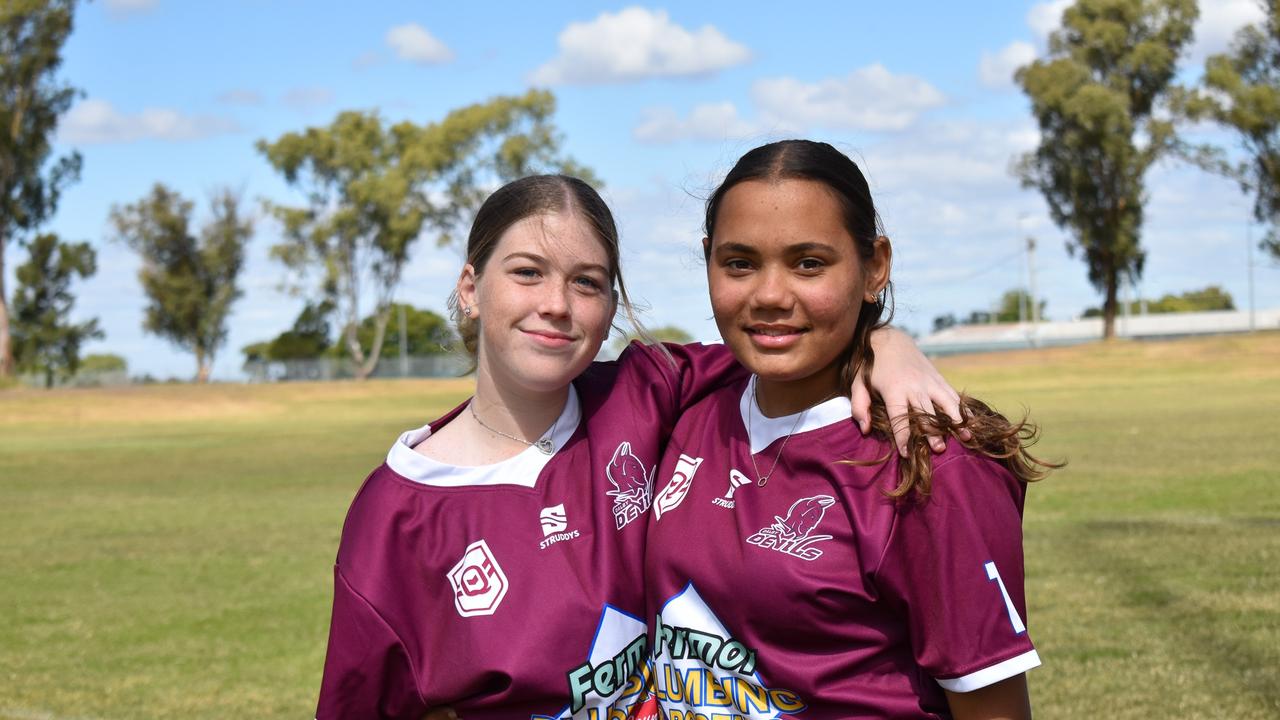 Gemma Tate and Aaliyah Murray were nominated as one of the 'Players to Watch' for the Dalby Devils this upcoming season, 2023. Picture: contributed