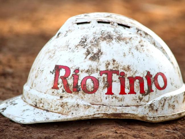 Mining giant Rio Tinto weighs up $3.5bn mines windfall CREDIT: GETTY Generic logo helmet