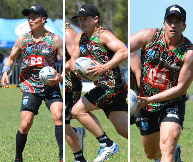 Jamie Chan, Christian Frost and Chris Johnson of UNSW South Sydney Mens 40s. Pictures: Mike Muskens