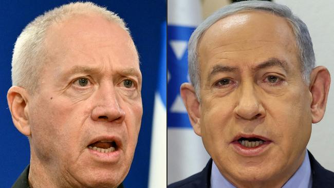 The ICC has recommended arrest warrants for Israel's Defence Minister Yoav Gallant (L) and Prime Minister Benjamin Netanyahu. Picture: AFP.