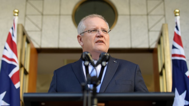 Prime Minister Scott Morrison has provided the latest update of the national vaccination program, revealing one in every two eligible Australians have received their first dose. Picture: Getty Images