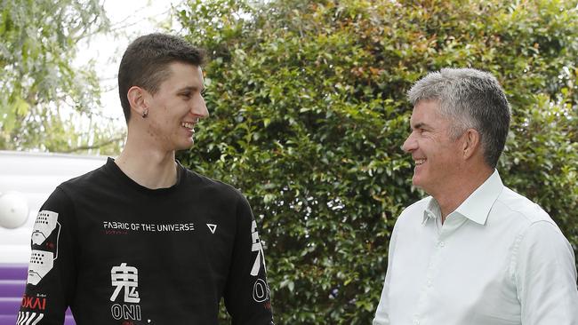 L to R: Trades apprentice Aston Pritchard with Minister for Skills, TAFE and Tertiary Education, Steve Whan. Picture: John Appleyard