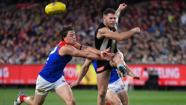 Adams had no idea that a Qualifying Final win over Melbourne would be his last at the Magpies (Photo by Quinn Rooney/Getty Images)