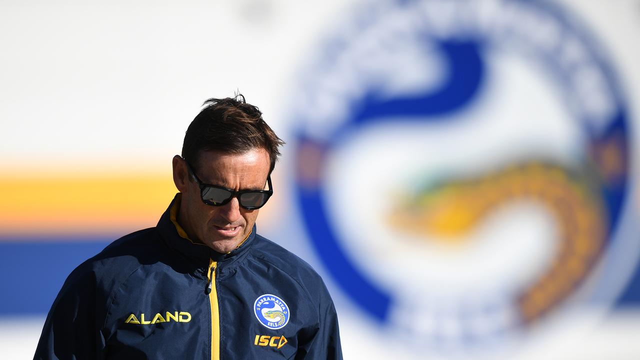 Johns walking out on the Eels. Photo: AAP Image/Joel Carrett