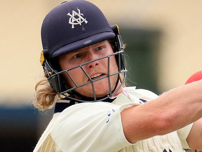 ADELAIDE, AUSTRALIA - OCTOBER 31: William Pucovski of Victoria bats during day two of the Sheffield Shield match between South Australia and Victoria at ACH Group Stadium on October 31, 2020 in Adelaide, Australia. (Photo by Daniel Kalisz/Getty Images)