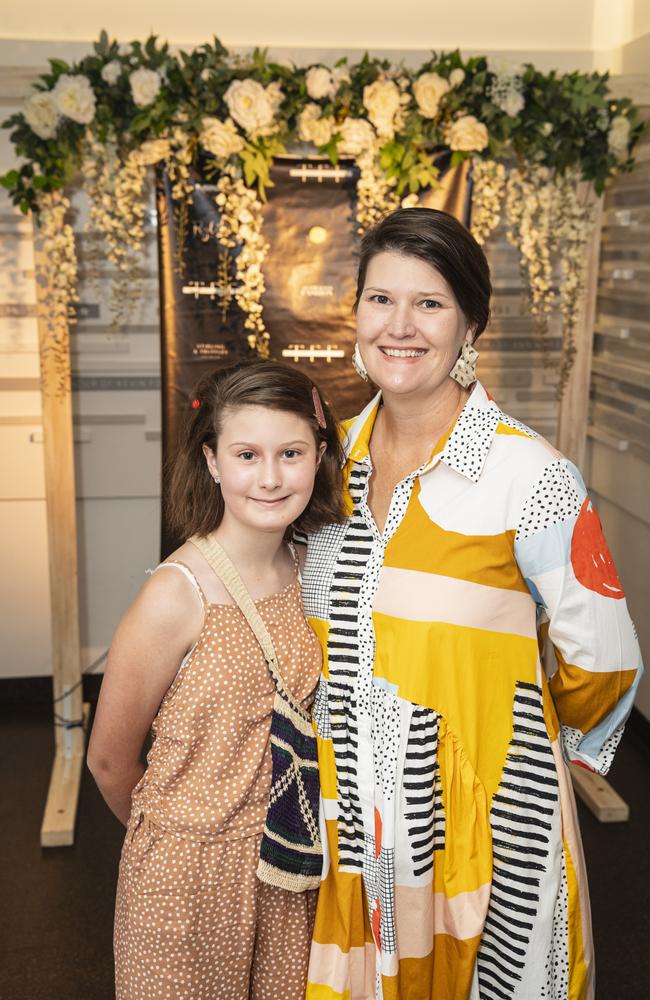 Aubrey Keen (left) and Shannon Keen at Toowoomba Fashion Festival at The Armitage Centre, Saturday, March 16, 2024. Picture: Kevin Farmer