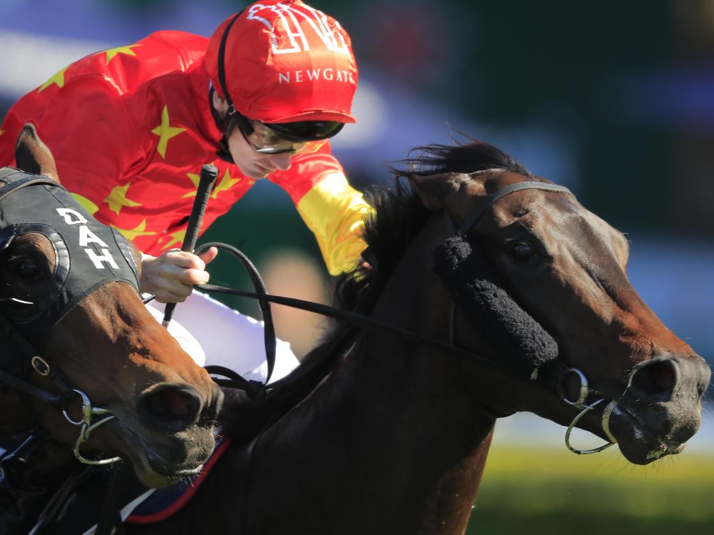 SYDNEY, AUSTRALIA - AUGUST 03: Tim Clark riding Mandela wins race 1 the 2019 Owners Awards Handicap during Sydney Racing at Royal Randwick Racecourse on August 03, 2019 in Sydney, Australia. (Photo by Mark Evans/Getty Images)