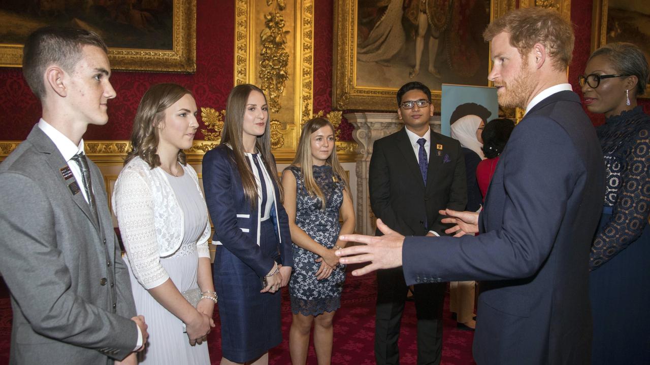 Prince Harry during the The Diana Award's inaugural Legacy Award at St James's Palace, London, in 2017. Picture: AP