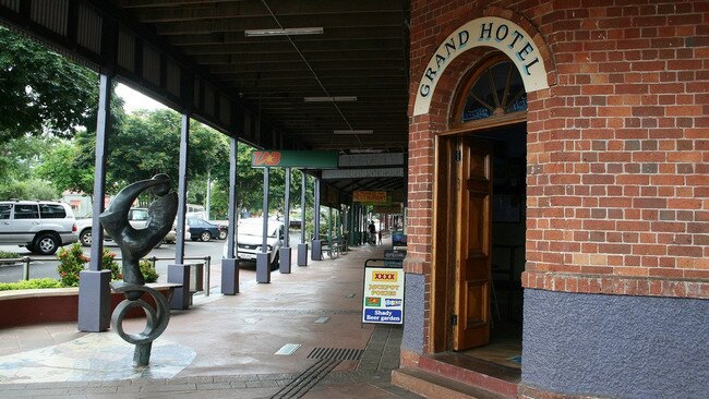 The entrance to the Grand Hotel at Childers.