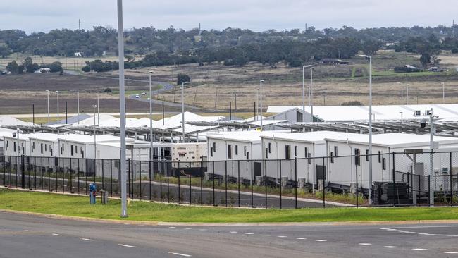 The now-mothballed Queensland Regional Accommodation Centre at Wellcamp lies unused after housing only 700 guests. Picture: Nev Madsen