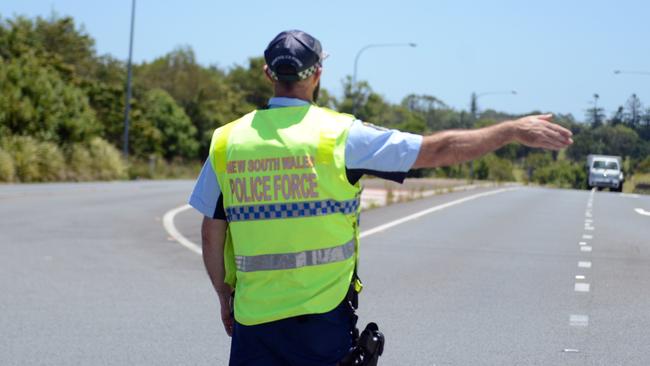 Police on the Bruxner Highway at Alstonville. Picture: The Northern Star/File image