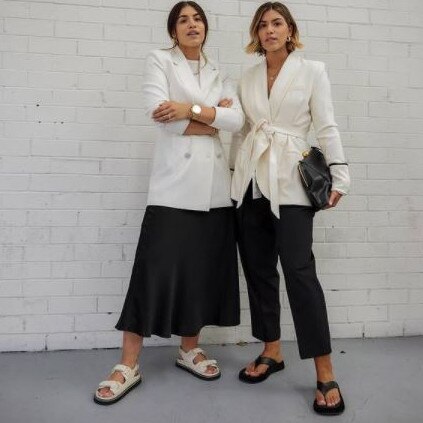 Identical twins and fashion bloggers Marissa Sohtra and Rebecca Loucas revealed they had made the “gut wrenching” decision to stay in Melbourne and miss Sydney’s fashion week. Picture: Twice Blessed/Instagram.