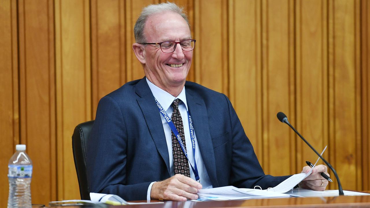 Acting CEO Joe McCabe laughed at a dark joke about his position being made vacant if he so happened to be in an accident. Picture: Shae Beplate.