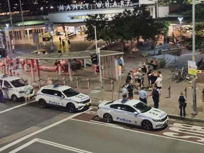 A brawl of approximately 40 teens broke out at Manly Wharf last night around 9 pm, 9 January 2025. Picture: Supplied https://manlyobserver.com.au/couple-save-boy-begging-for-life-in-manly-wharf-teen-brawl/