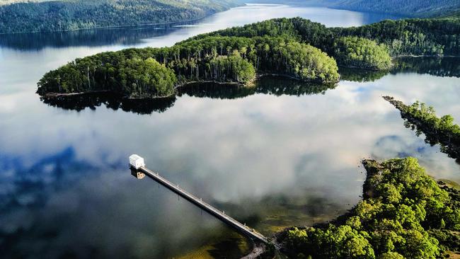 Pumphouse Point, at Lake St Clair, Tasmania, is a beautiful spot to start any adventure into the wilderness. Picture: STU GIBSON