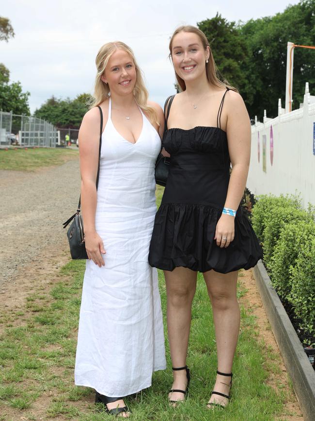 Kasey Henderson and Abbey Pierce attend the Ballarat Cup. Picture: Brendan Beckett