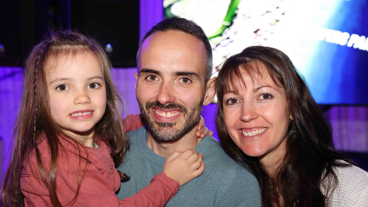 Kiara Marre, Arnaud Marre and Katia Marre at the 2024 Gold Coast Marathon welcome function at Crowne Plaza Surfers Paradise for Gold Coast at Large. Picture, Portia Large.