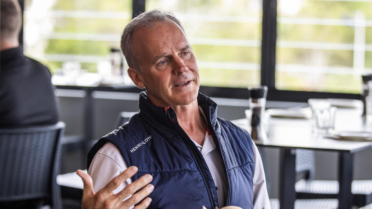 Riviera Yachts boss Rodney Longhurst dines with Greg Stolz. Picture: Nigel Hallett