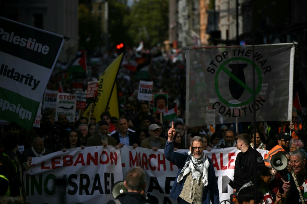 Thousands march in London in support of Palestinians, 1 year after Oct 7