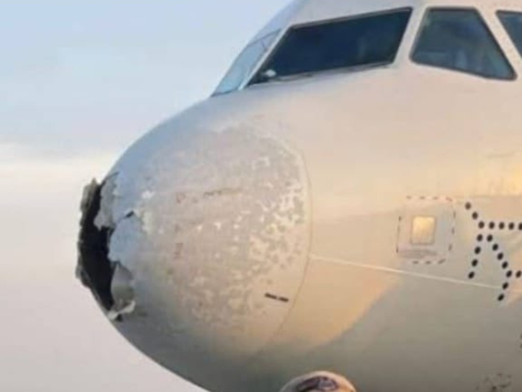The flight with 227 passengers battled turbulence, hailstorm and a bird hit before safely landing in Srinagar. Picture: Tim/RashidF/SWNS