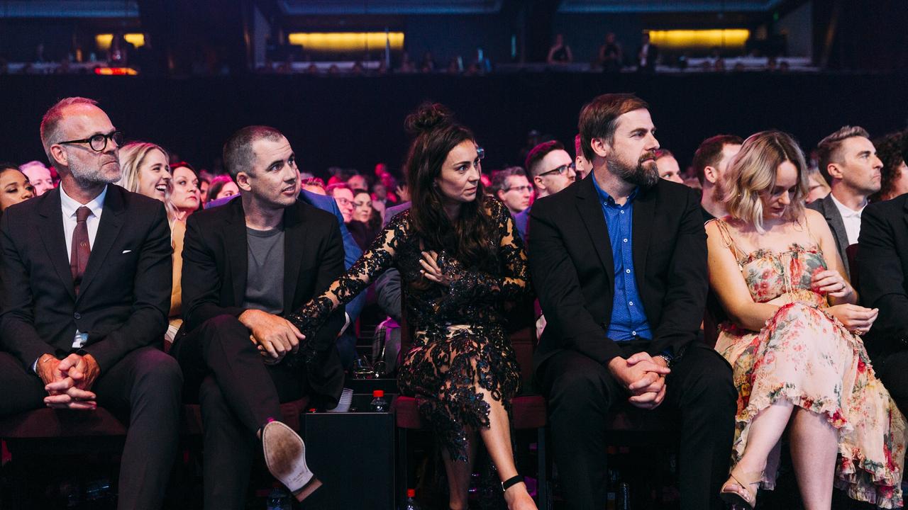 Shark and Billings front row at the ARIA Awards. Picture: Supplied