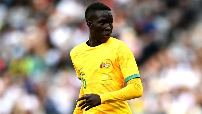 Teenage sensation Garang Kuol is pushing hard for World Cup selection. Picture: Hannah Peters / Getty Images