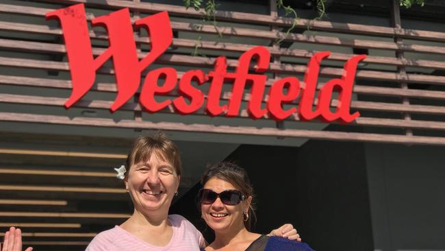 Mirjana Kolaric and Janine Shaw waited for more han an hour for the opening of Westfield Coomera. Picture: Kirstin Payne