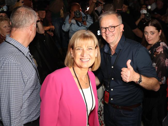 Labor leader Anthony Albanese and partner Jodie Haydon attend Bluesfest in Byron Bay. Picture: Toby Zerna