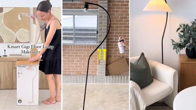 Followers loved Tiffany Donaldson's DIY using the Kmart Gigi Lamp. Photo: TikTok/@homestylebytiff