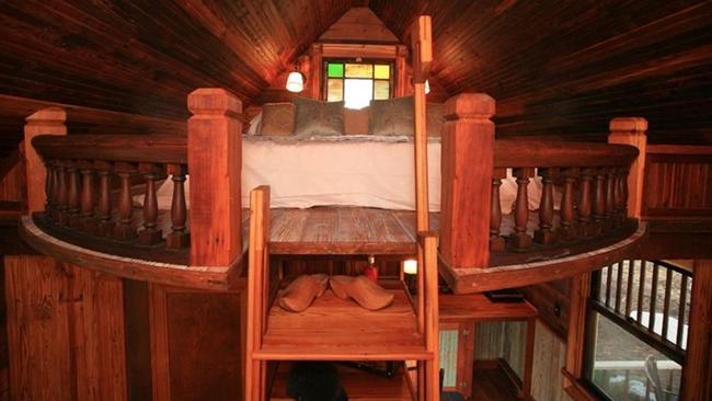 The bed is in a loft above the living areas. Picture: HomeAway.