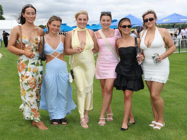 MELBOURNE, AUSTRALIA - DECEMBER 7 2024Georga Brown, Maddie Bolt, Shenay McIntyre, Mia Richardson, Tia Frith, Zenay McCahon attend the Ballarat Cup in Ballarat on December 7th, 2024.Picture: Brendan Beckett