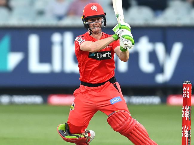 MELBOURNE, AUSTRALIA - JANUARY 17: Sam Harper of the Renegades bats during the Big Bash League match between the Melbourne Stars and the Melbourne Renegades at Melbourne Cricket Ground, on January 17, 2021, in Melbourne, Australia. (Photo by Quinn Rooney/Getty Images)