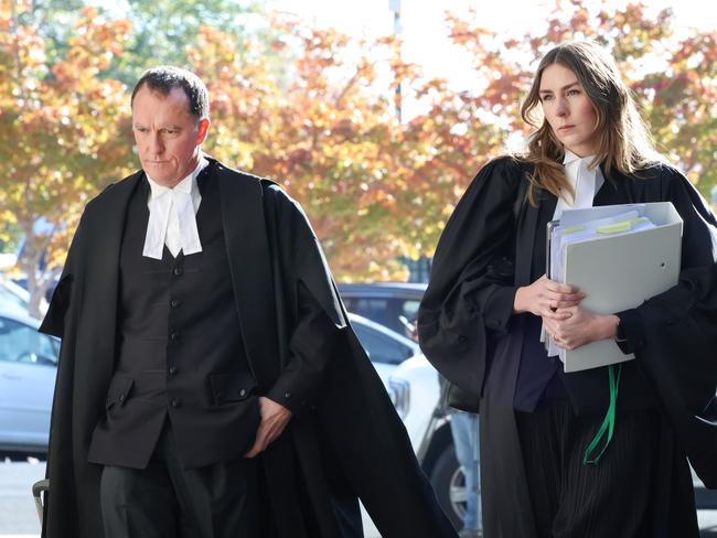 Defence lawyers Colin Mandy and Sophie Stafford arrive at court in Morwell. Picture: NewsWire/ David Crosling