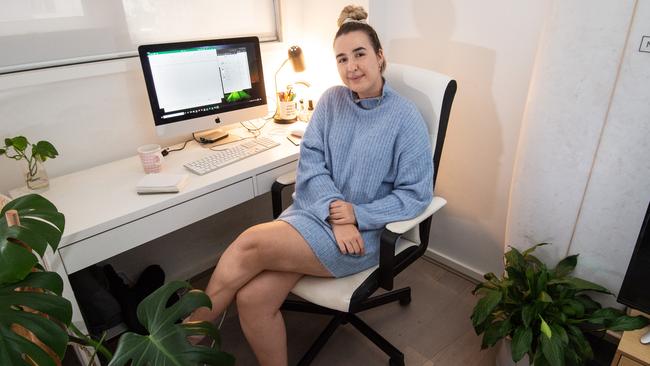 Kitch Catterall at her home office. Picture: Tony Gough