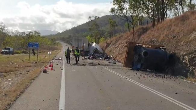 Fatal truck crash on the Bruce Highway at Stuart, November 24, 2020.