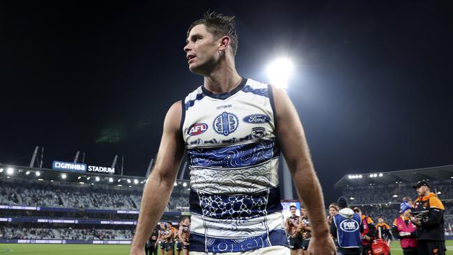 Tom Hawkins will retire at the end of the season. Picture: Martin Keep/AFL Photos/Getty Images)