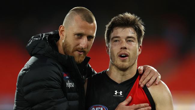 Dyson Heppell is confident Zach Merrett will stay a Bomber. Picture: Michael Klein