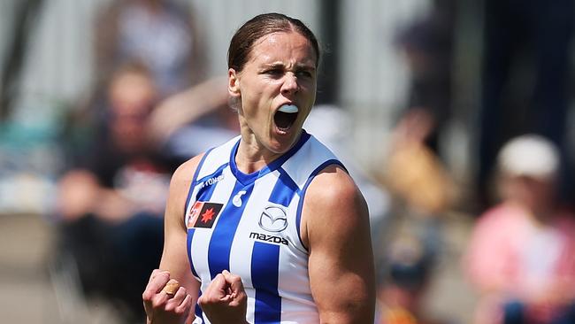 Jasmine Garner has committed to North Melbourne until at least the end of 2027 after a stunning individual season. Picture: James Elsby / Getty Images