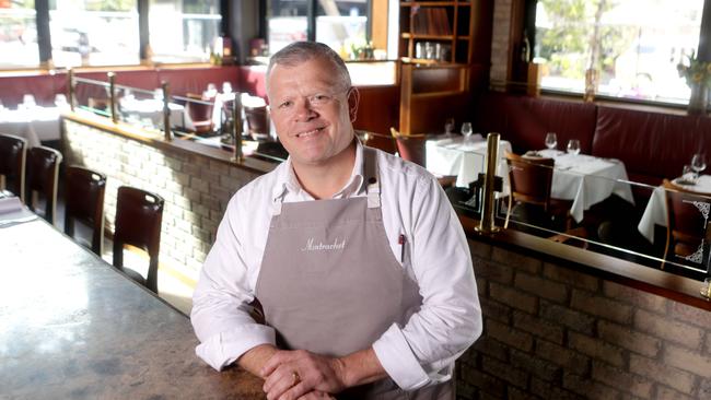 Shannon Kellam in his restaurant Montrachet, Bowen Hills. Picture: Steve Pohlner