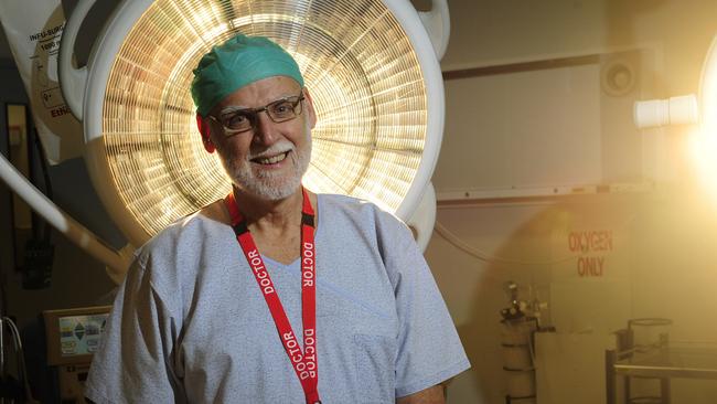 The Townsville Hospital’s lion of anaesthetics Dr Vic Callanan when he retired after more than 40 years at the hospital. Credit: Ian Hitchcock