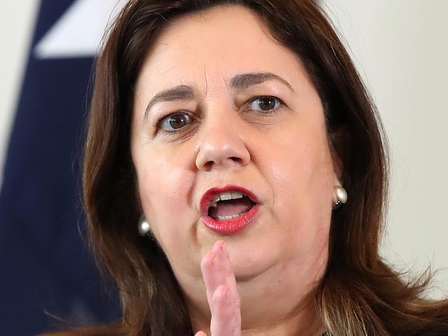 BRISBANE, AUSTRALIA - NewsWire Photos OCTOBER 1, 2021 Queensland Premier Annastacia Palaszczuk speaks at a press conference in Brisbane. Picture: NCA NewsWire / Jono Searle