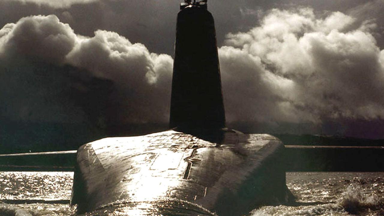 British Royal Navy nuclear-powered Trident Submarine.