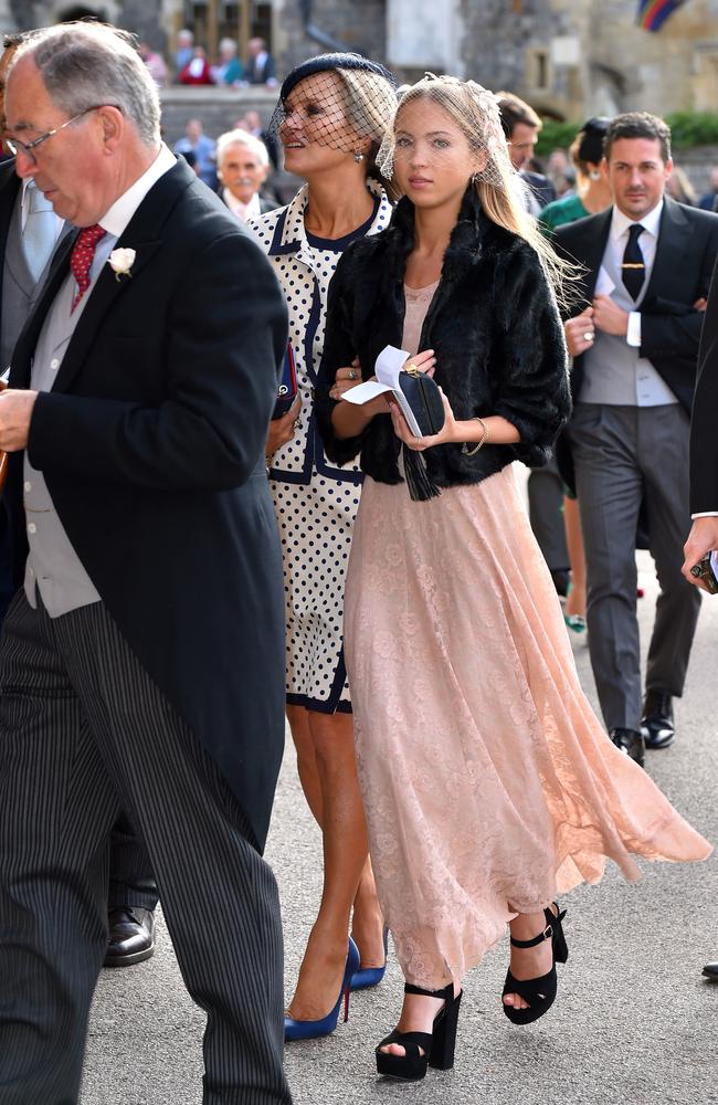 Kate Moss and Lila Grace Moss Hack (R) ahead of the wedding of Princess Eugenie of York and Mr. Jack Brooksbank at St. George’s Chapel on October 12, 2018 in Windsor, England. (Photo by Matt Crossick - WPA Pool/Getty Images)